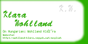 klara wohlland business card